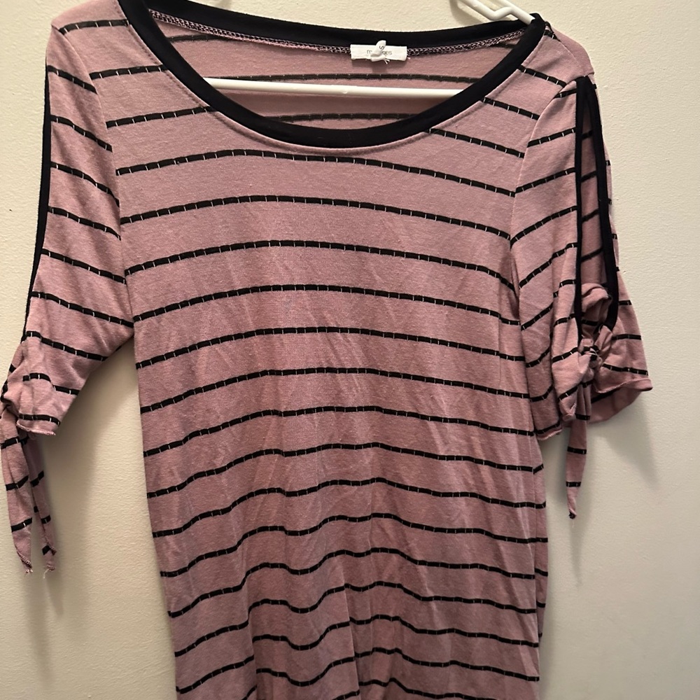 Striped tie sleeve tunic